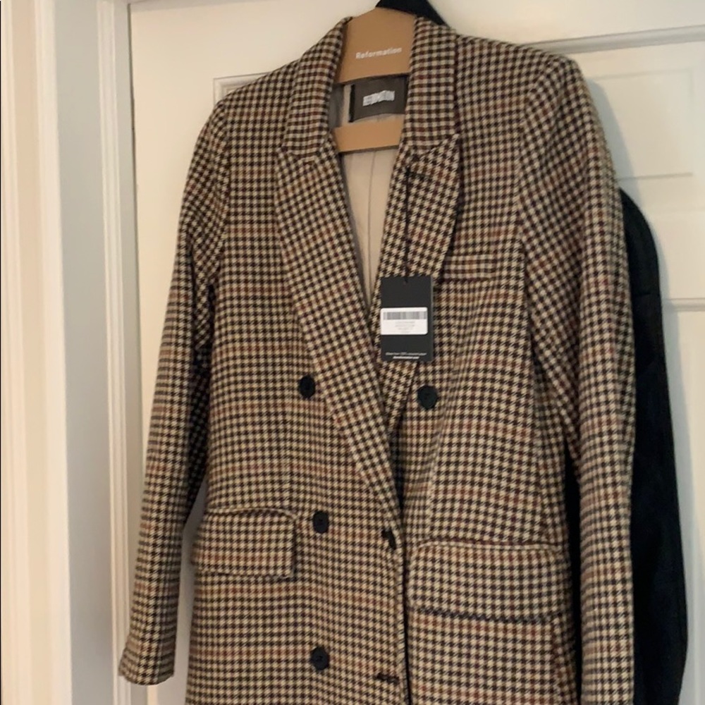 NWT Reformation Hackney Coat, Walden, size S